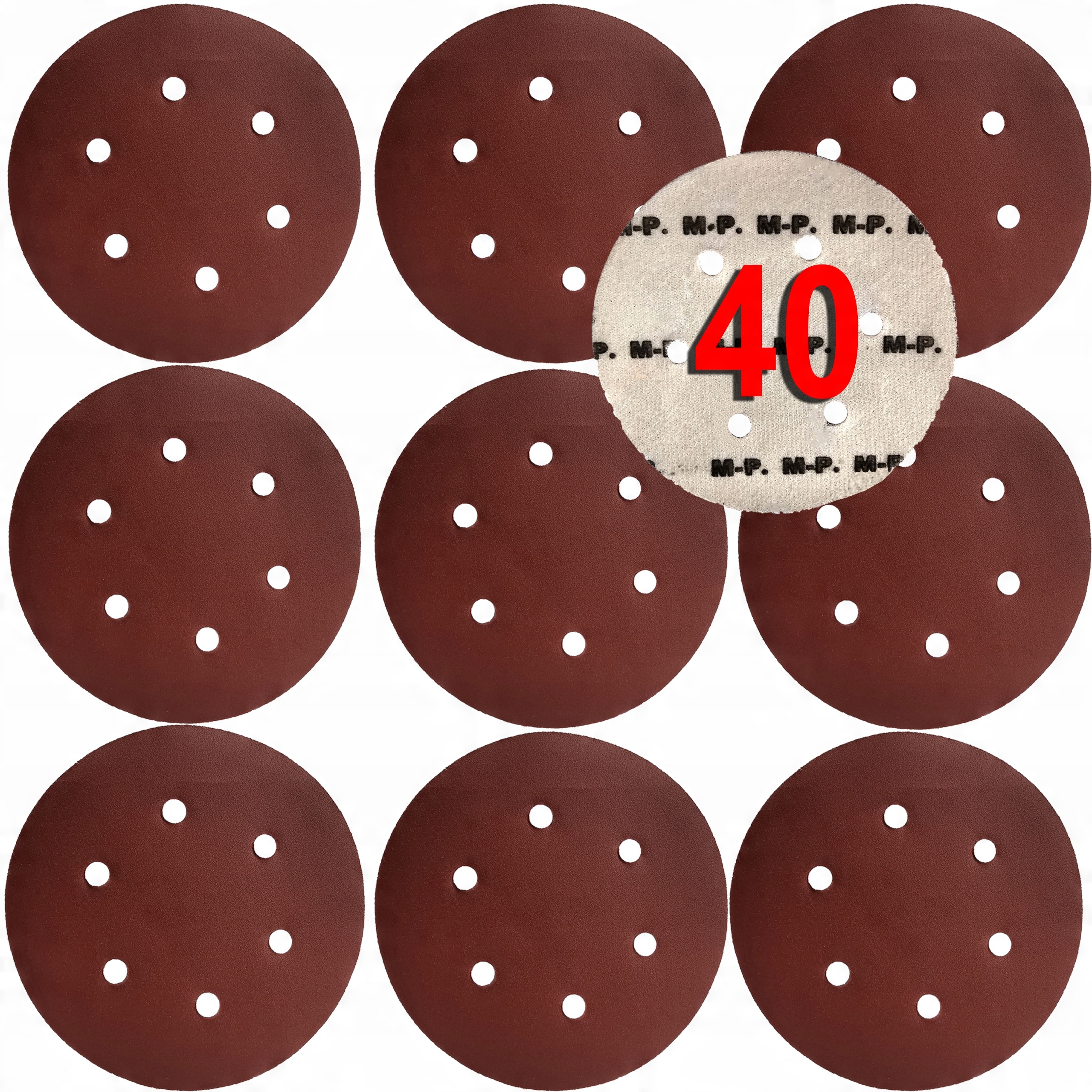 

Krążek Szlifierki 150mm Papier Ścierny Gr40 10szt