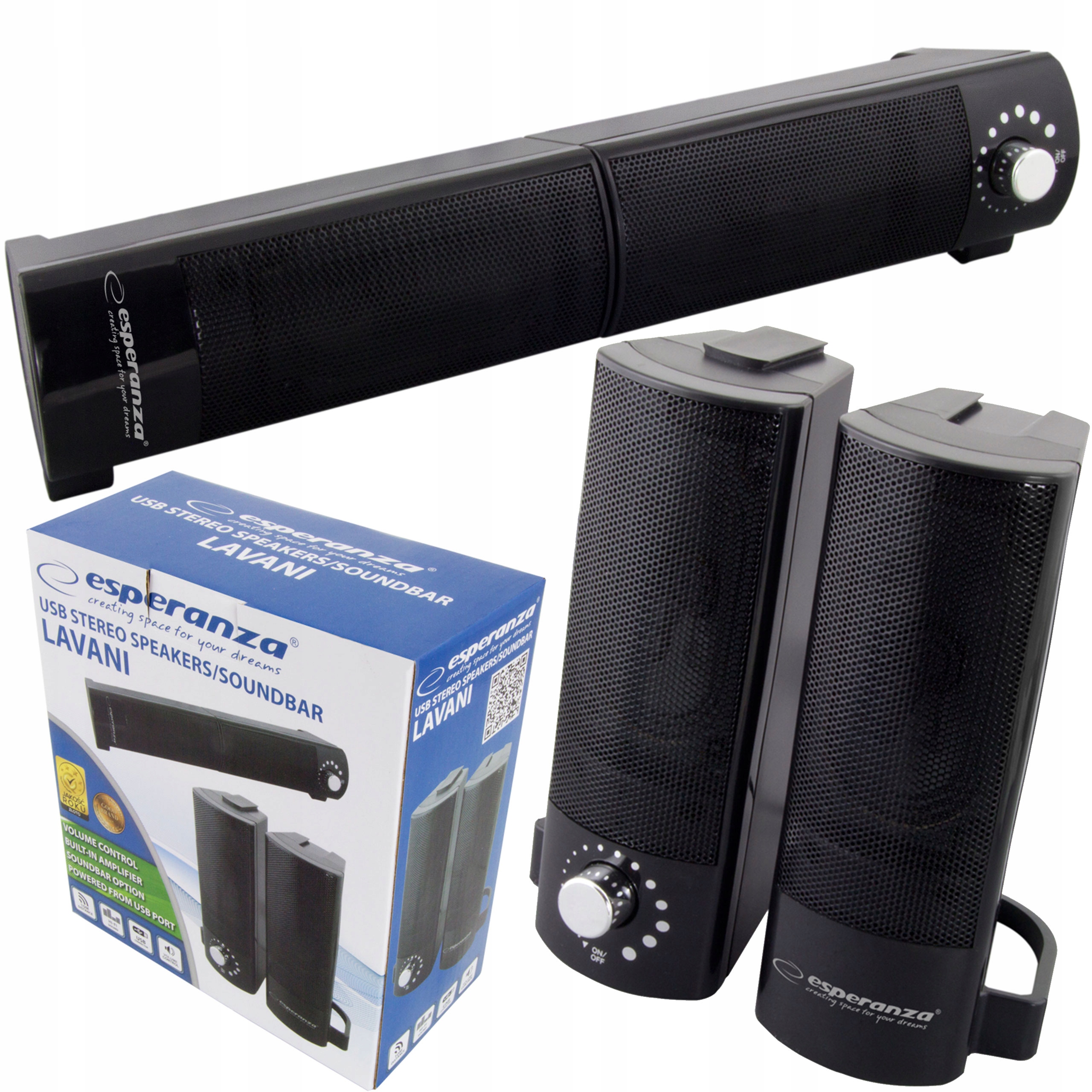

Głośniki Komputerowe do Pc 2.0 na Usb Soundbar
