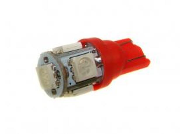 

Żarówka T10/W5W 10mm 5 x 5050 12V czerwona