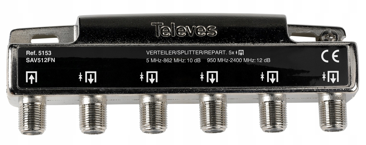 Rozgałęźnik Spliter TV SAT DVB-T 1/5 wyjść Televes