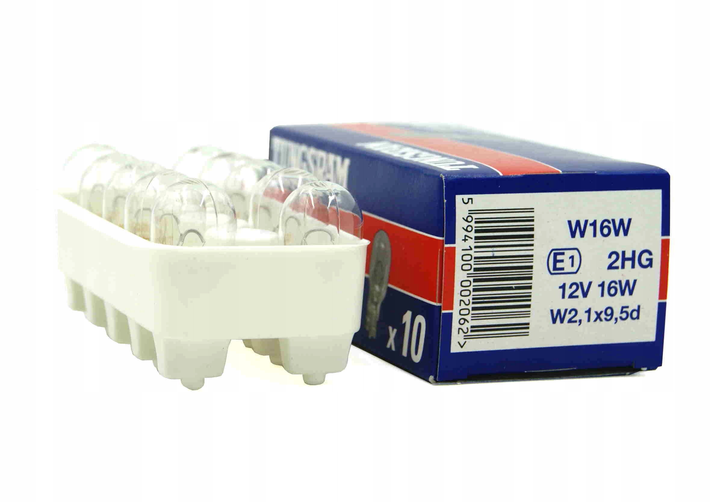 

Tungsram W16W Żarówka Całoszklana 12V 16W 10 Szt.