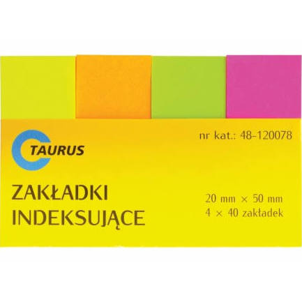 

Zakładki indeksujące 4x50szt znaczniki neon papier