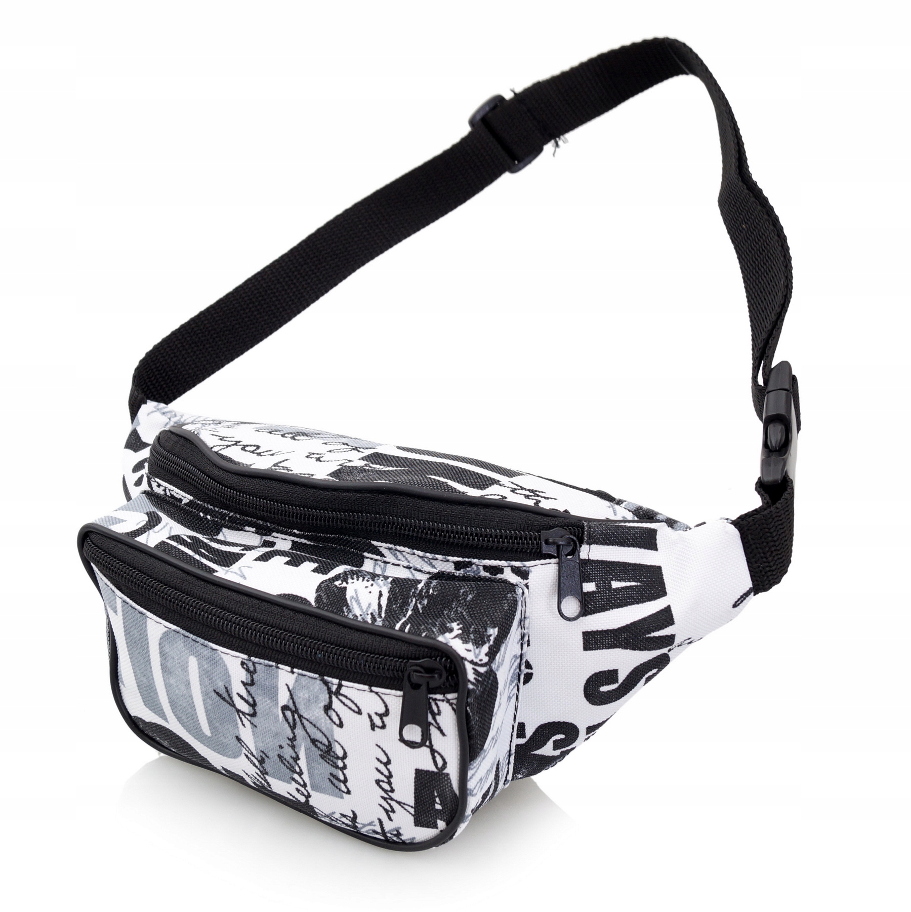 

Nerka saszetka biodrówka polska napisy N036 biała