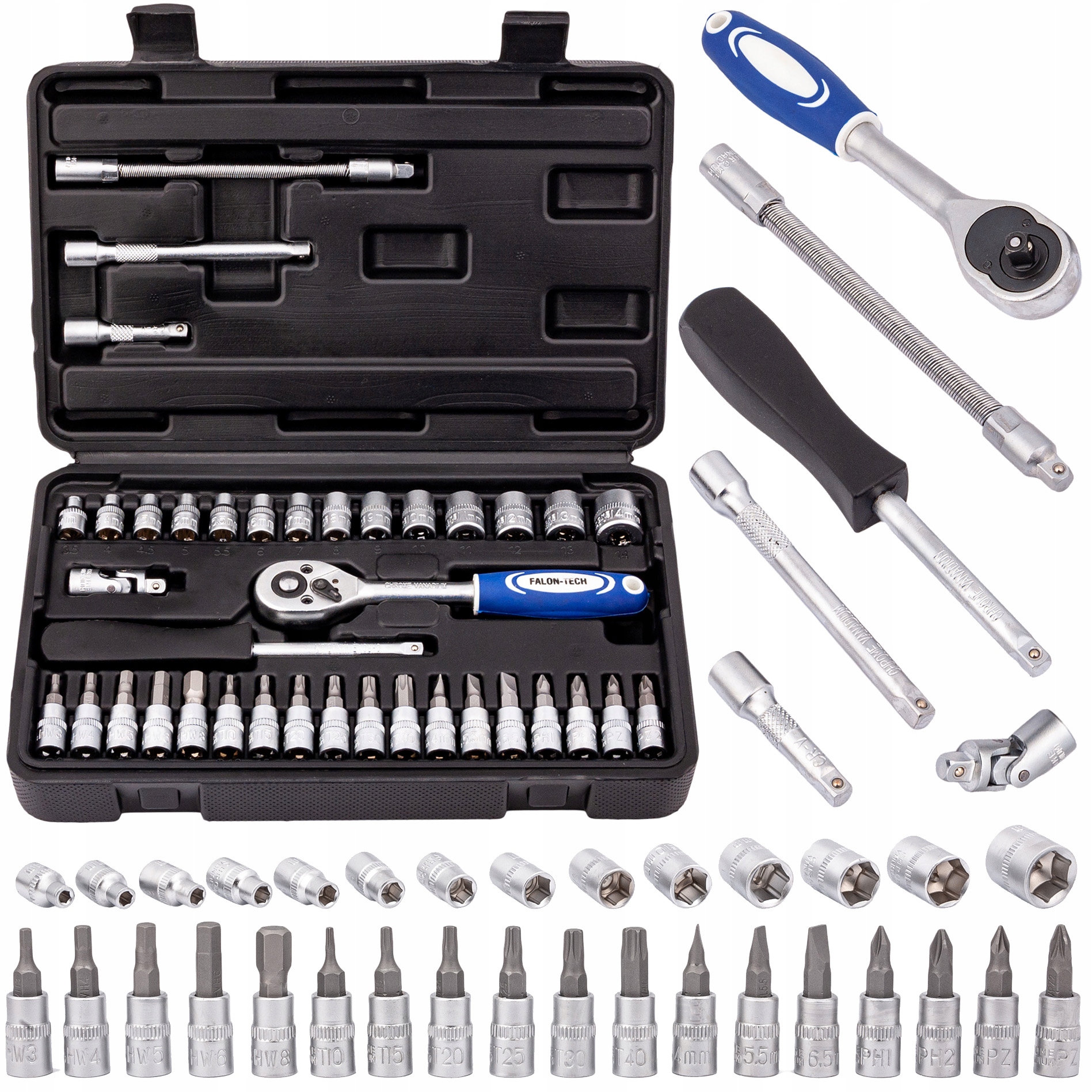 ZESTAW KLUCZY NASADOWYCH KLUCZE NASADOWE TORX