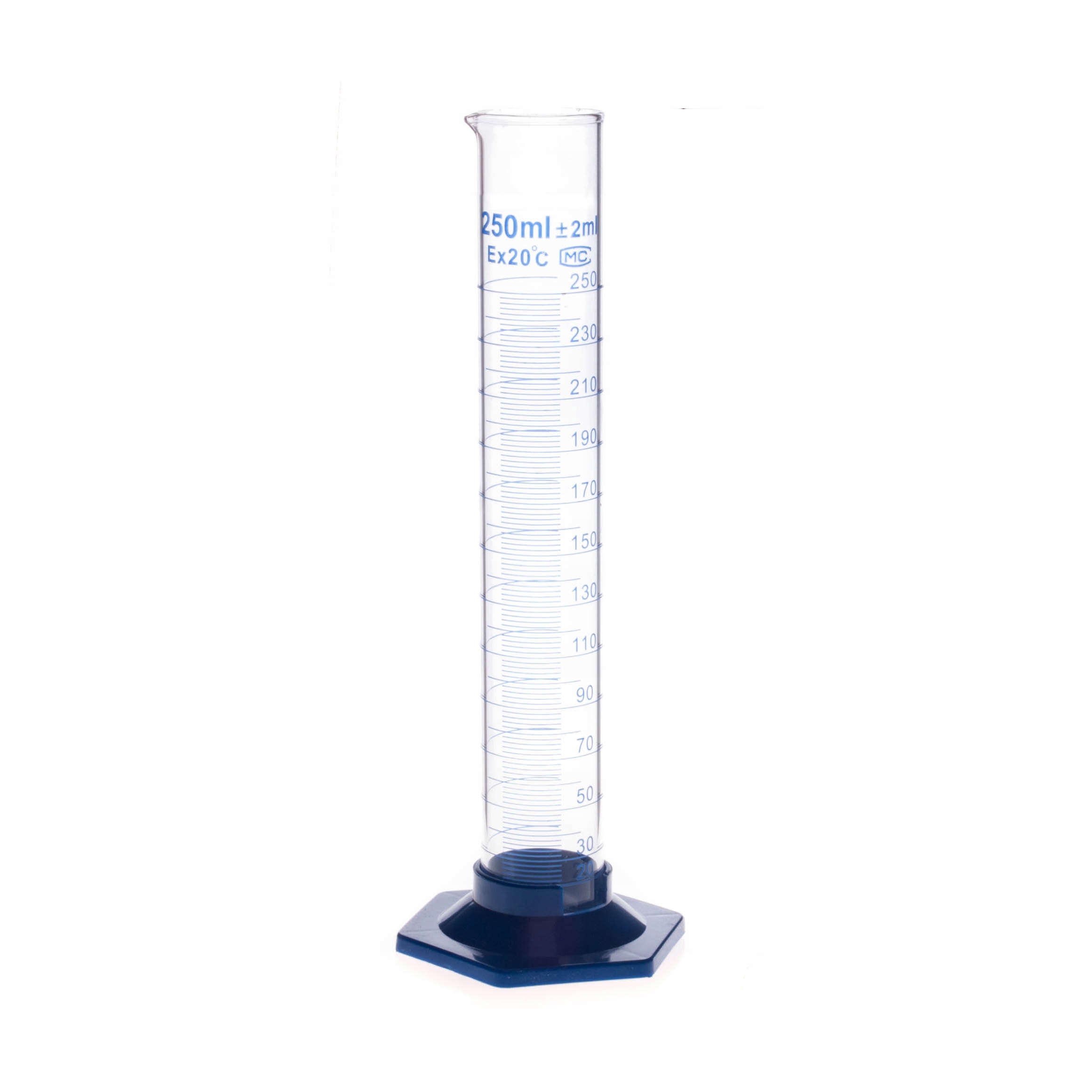

Cylinder Miarowy Szklany 50 ml Stopka Plastikowa