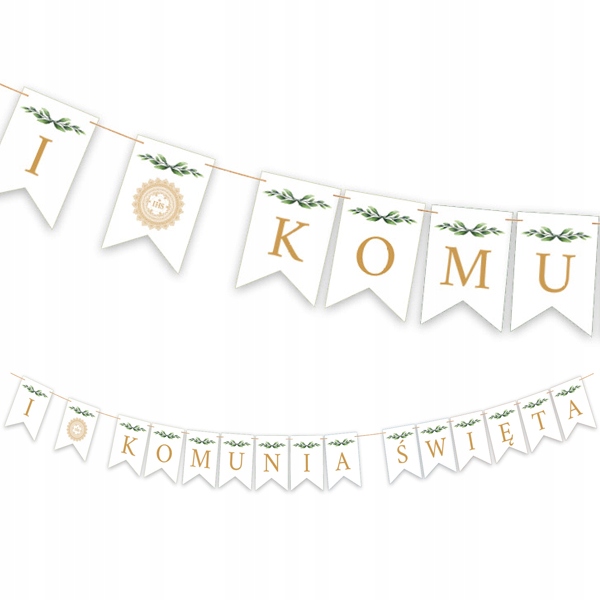 

Girlanda Komunijna Ozdobna I Komunia Święta 1 szt.