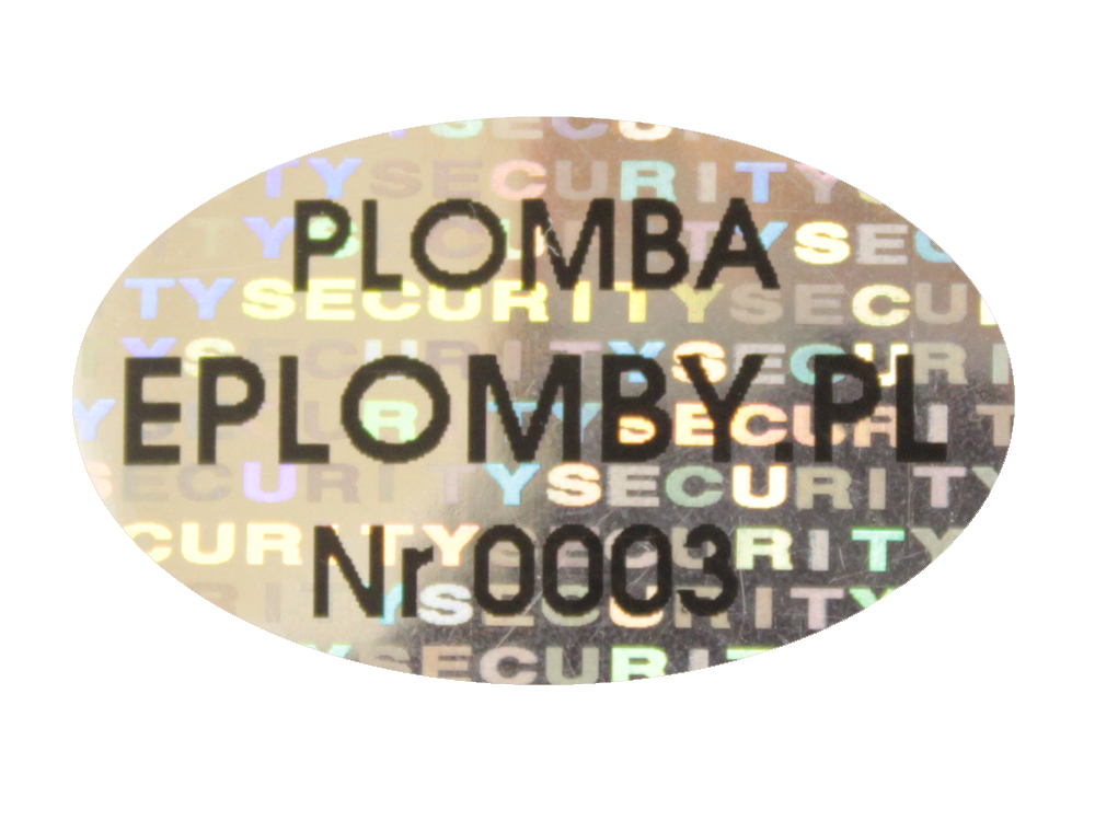 GWARANCYJNE STICKERY OWAL 25x15 HOLOGRAM 1000SZT Producent Eplomby.pl