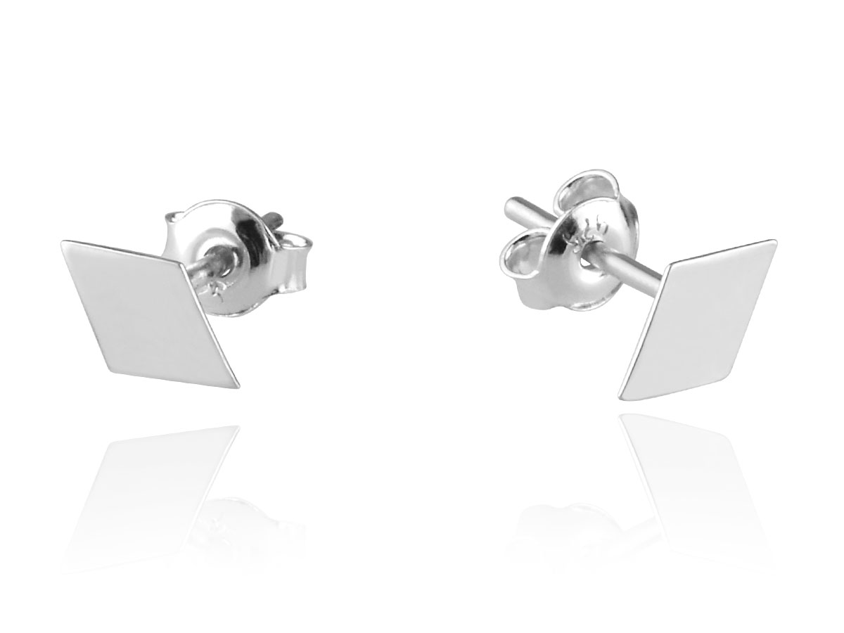 

Kolczyki Celebrytki Srebro 925 Karo Romb Blaszka