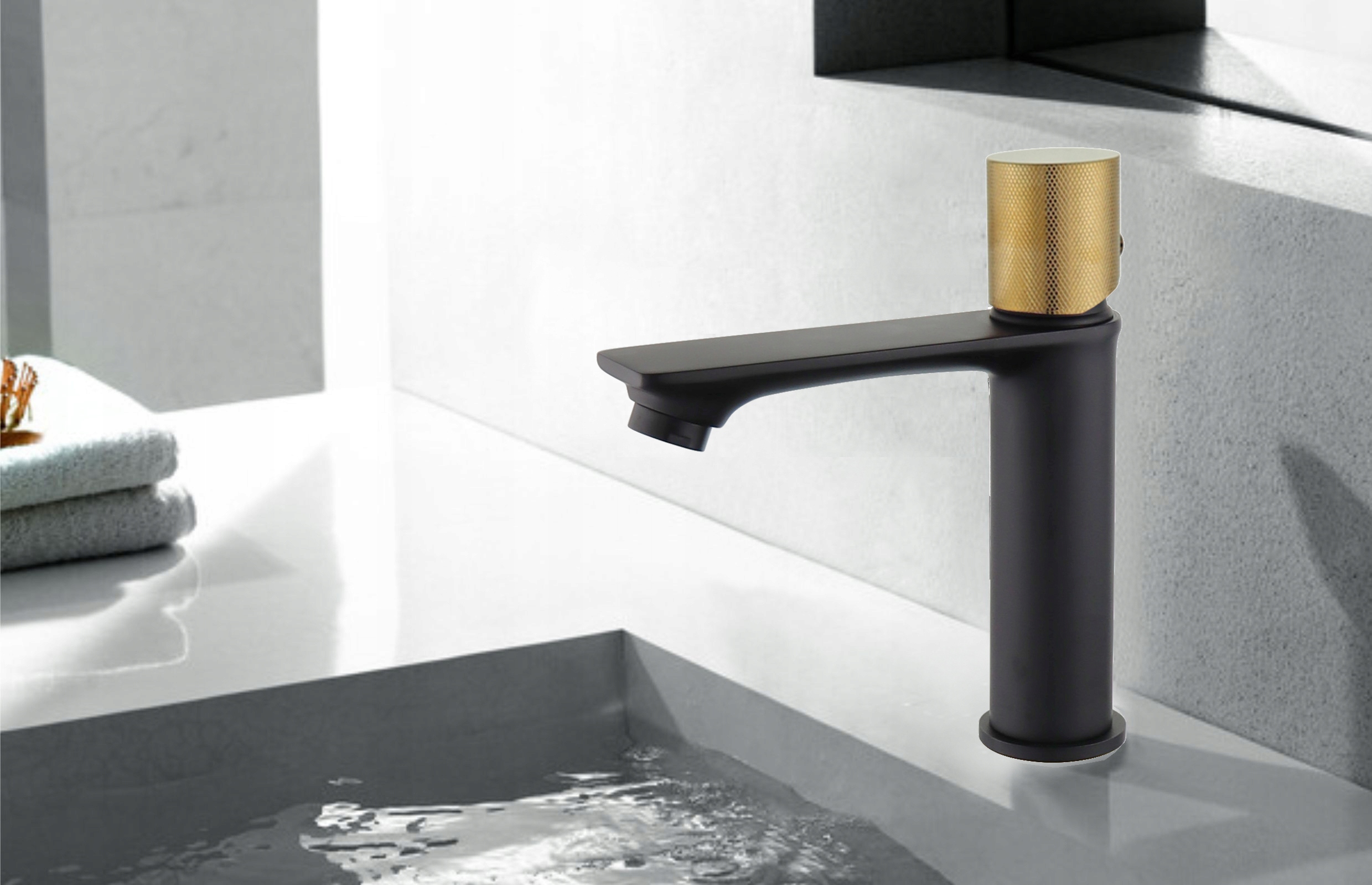 MEXEN ROYO ONE BATERIA UMYWALKOWA CZARNA ZŁOTA Rodzaj baterii Bateria umywalkowa