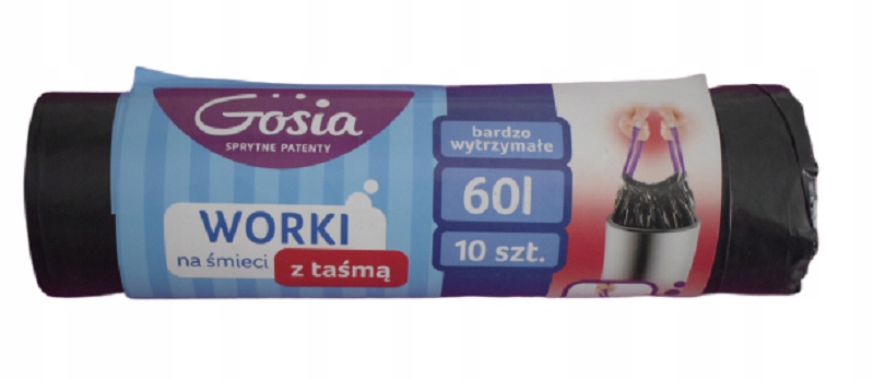 

Gosia Worki Na Śmieci LD 60L 10SZT Z Taśmą Mocne