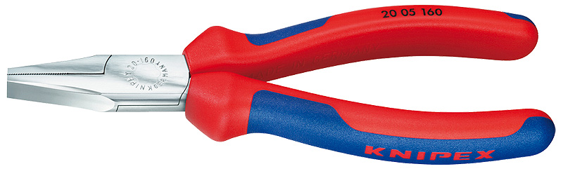 Ploché kleště s chromovou rukojetí, potažené Pvc, 160 mm Knipex