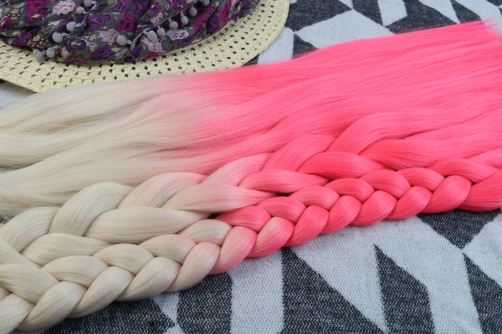 Włosy SYNTETYCZNE do warkoczyków KOLOROWE warkoczyki DOCZEPIANE WŁOSY ombre Marka Luvu