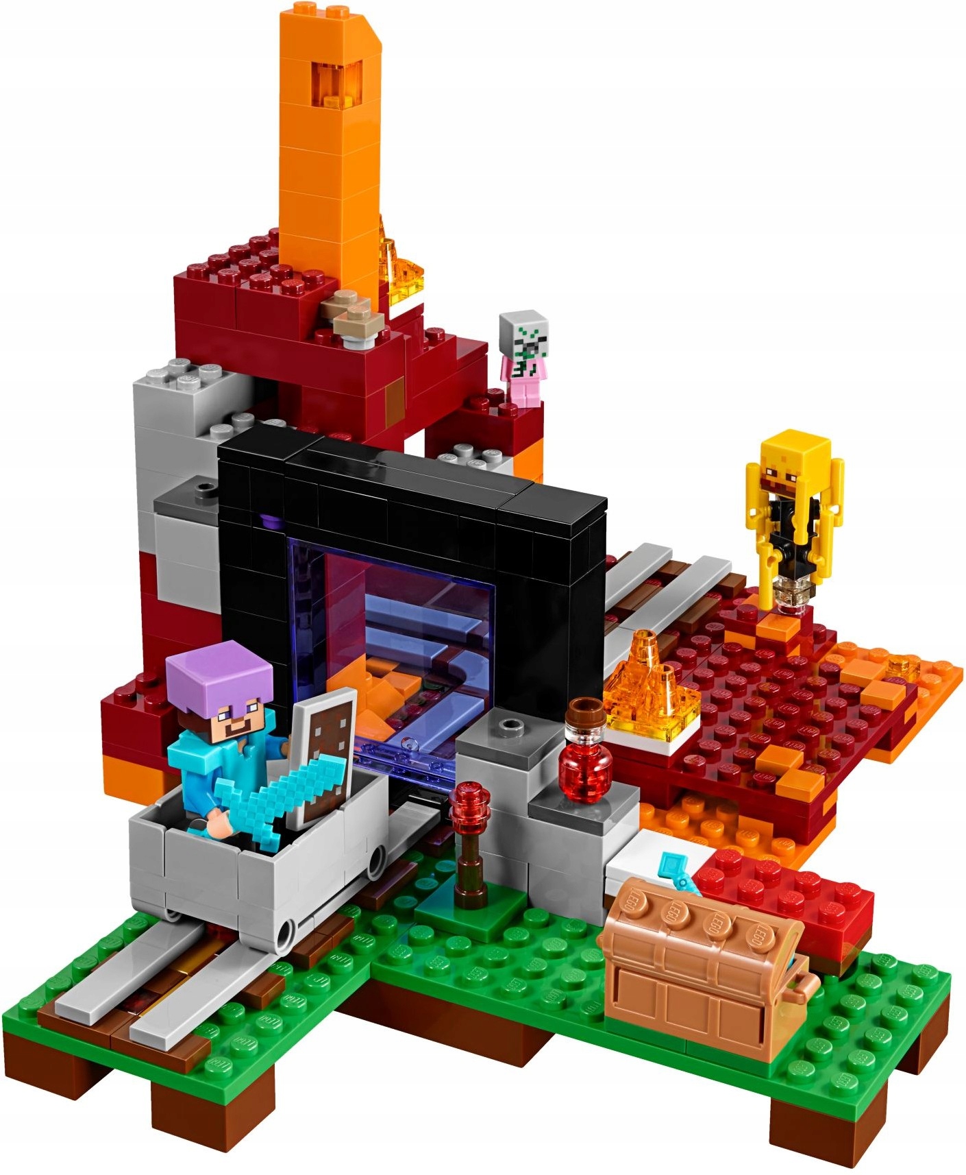 LEGO MINECRAFT 21143 PORTAL DO PIEKŁA NETHERU 24H Bohater Minecraft