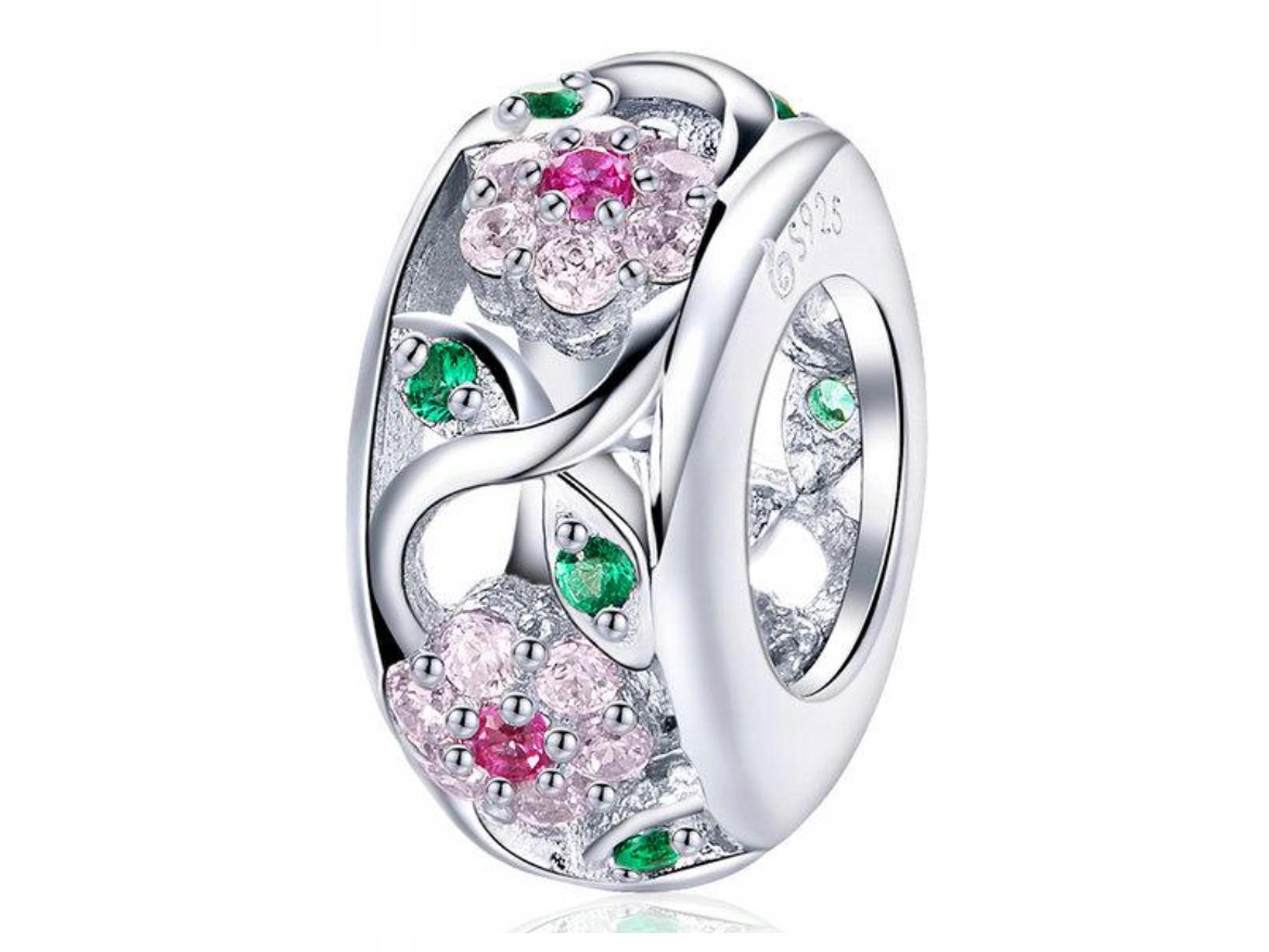 

Charms zawieszka Srebro do pandora Kwiaty cyrkonie