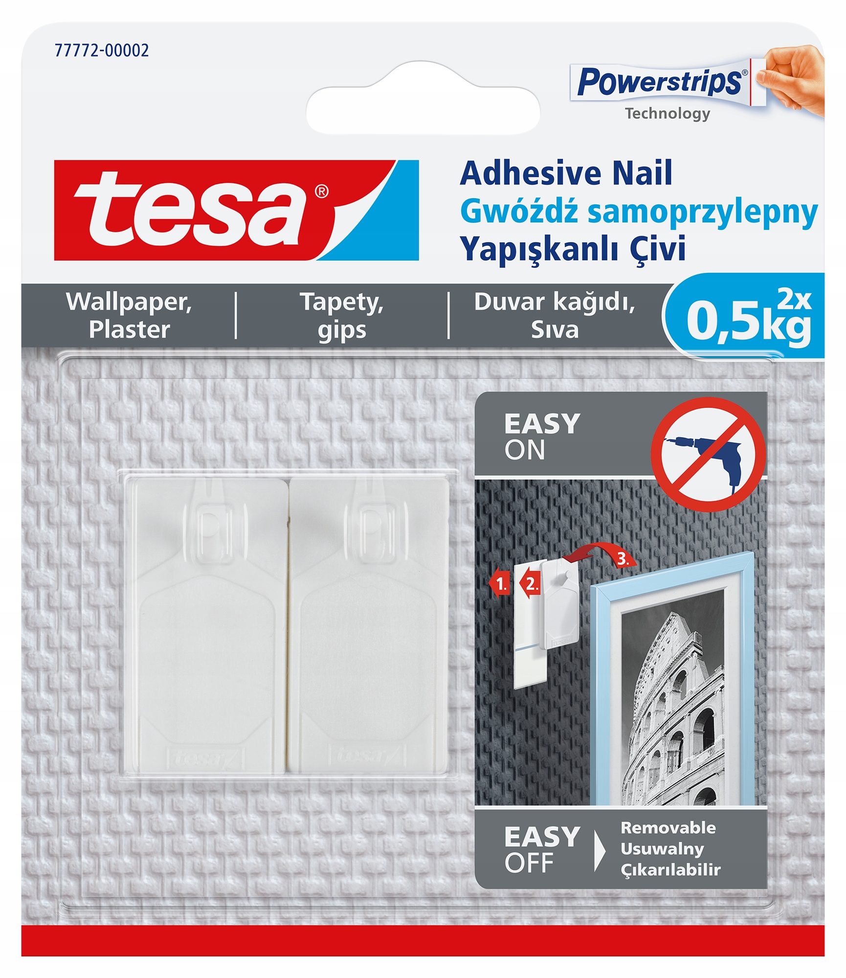 

Gwóźdź samoprzylepny tesa tynk i tapeta 2 x 0,5kg