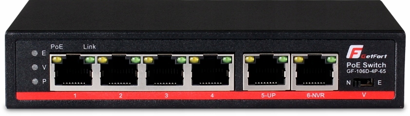

Switch Poe Getfort 4FE x Poe 2FE Uplink 65W Ep