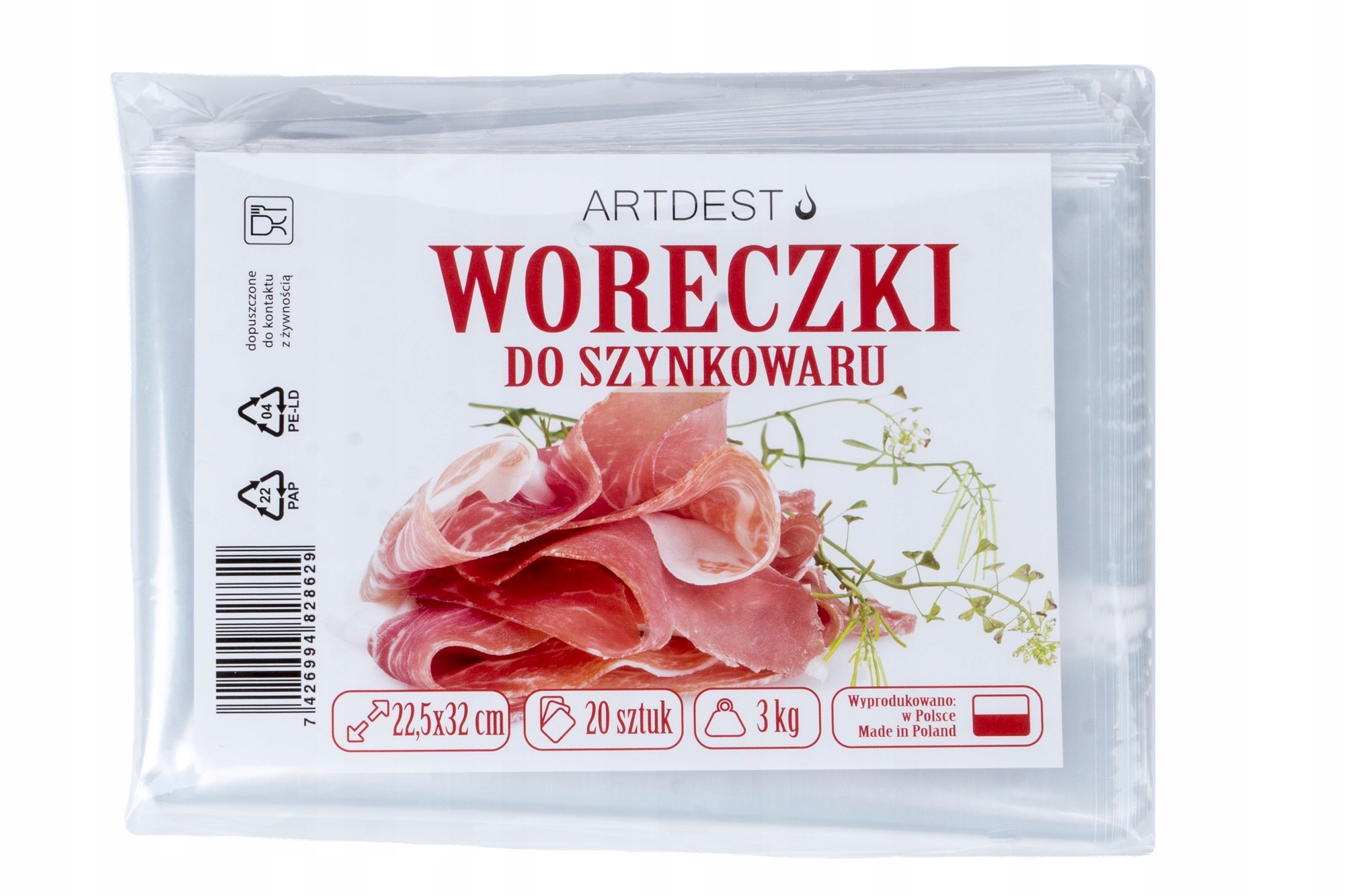 Worki do szynkowara 22,5x32 cm 20 sztuk Woreczki