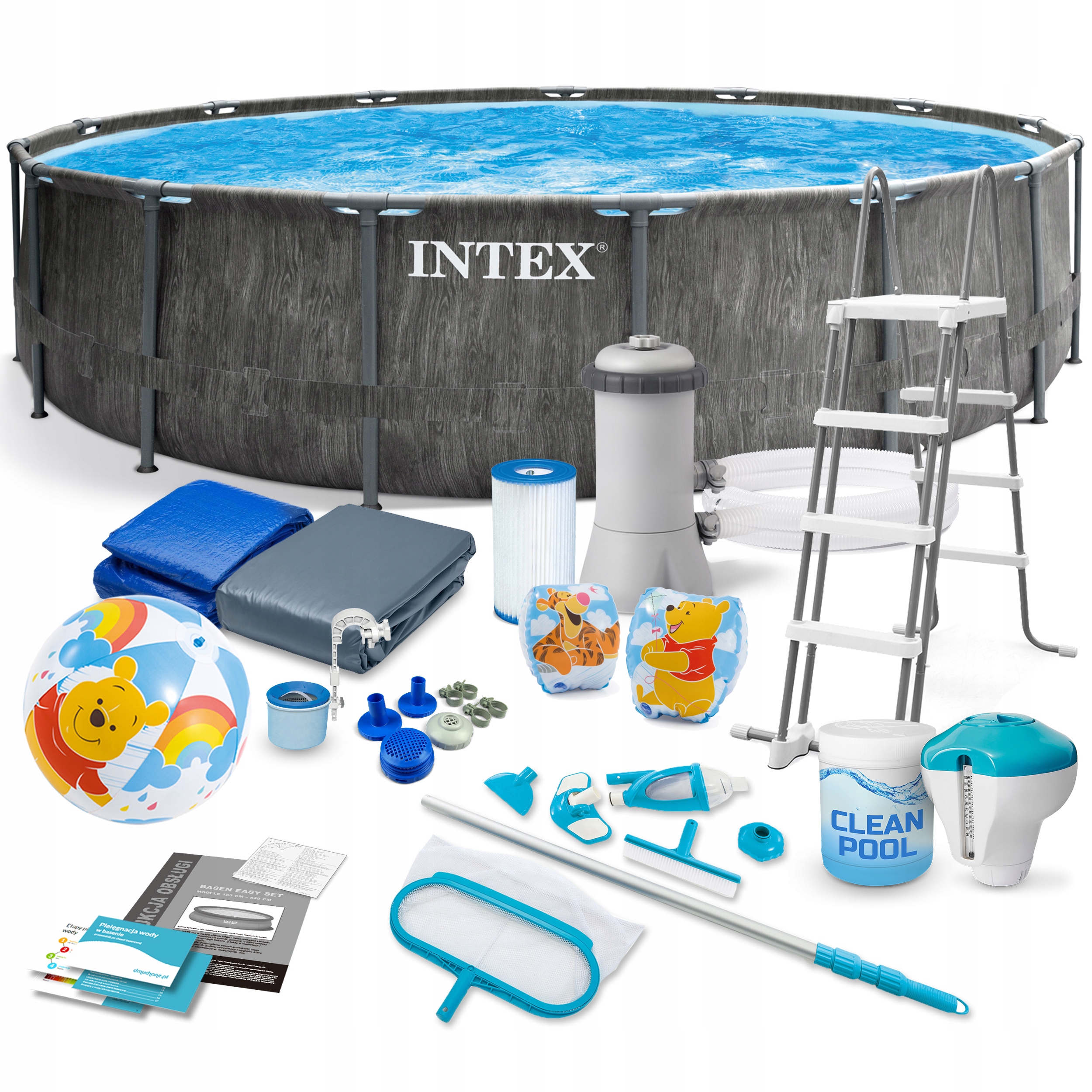 

Basen Ogrodowy Stelażowy Intex 457x122 Zestaw 21w1