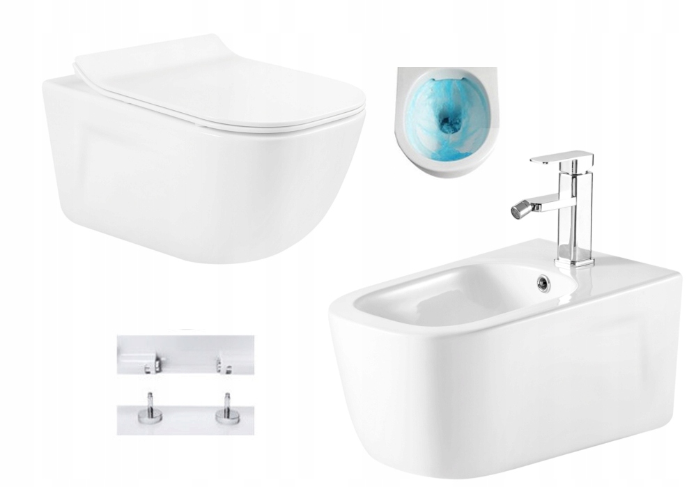 MEXEN MARGO MISKA WC RIMLESS DESKA WOLNOOPADAJĄCA + BIDET