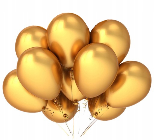 

Balony Metaliczne Złote Urodziny Komunia 10szt.