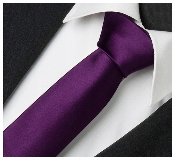 

Fiolet Wąski Śledż Gładki Krawat Mikrofibra gs59