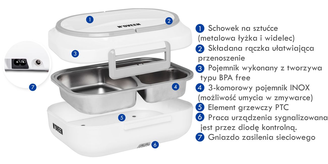 N'OVEEN LB510 TERMOS LUNCHBOX Z PODGRZEWANIEM Kod producenta LB510