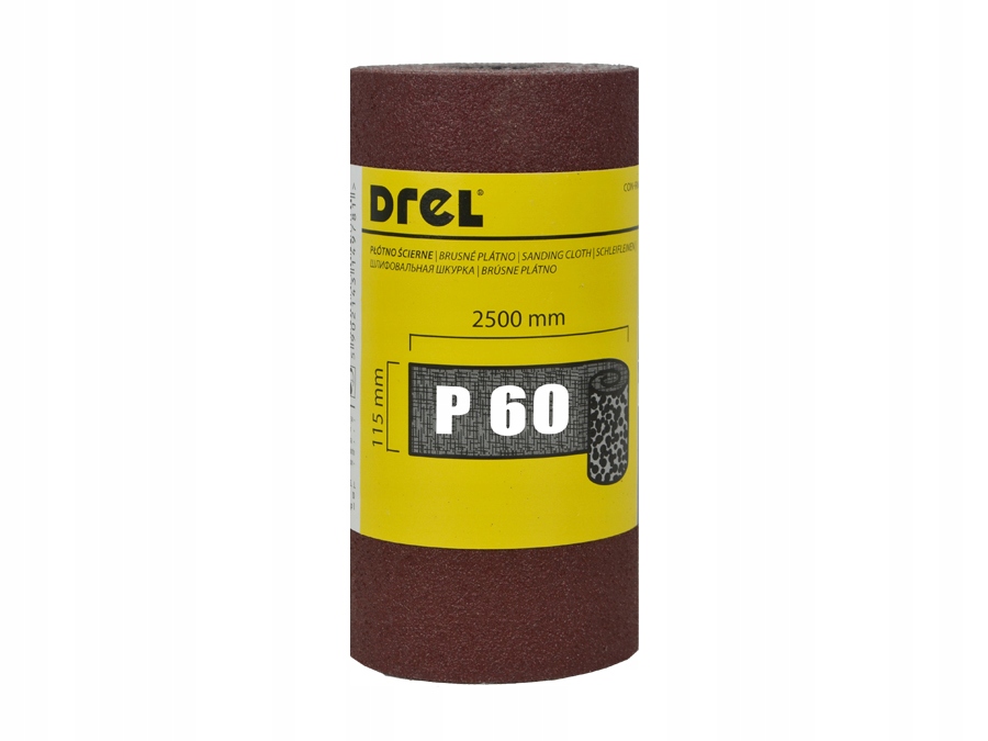 Płótno Ścierne Papier Ścierny W Rolce 2.5mb 115mm P60