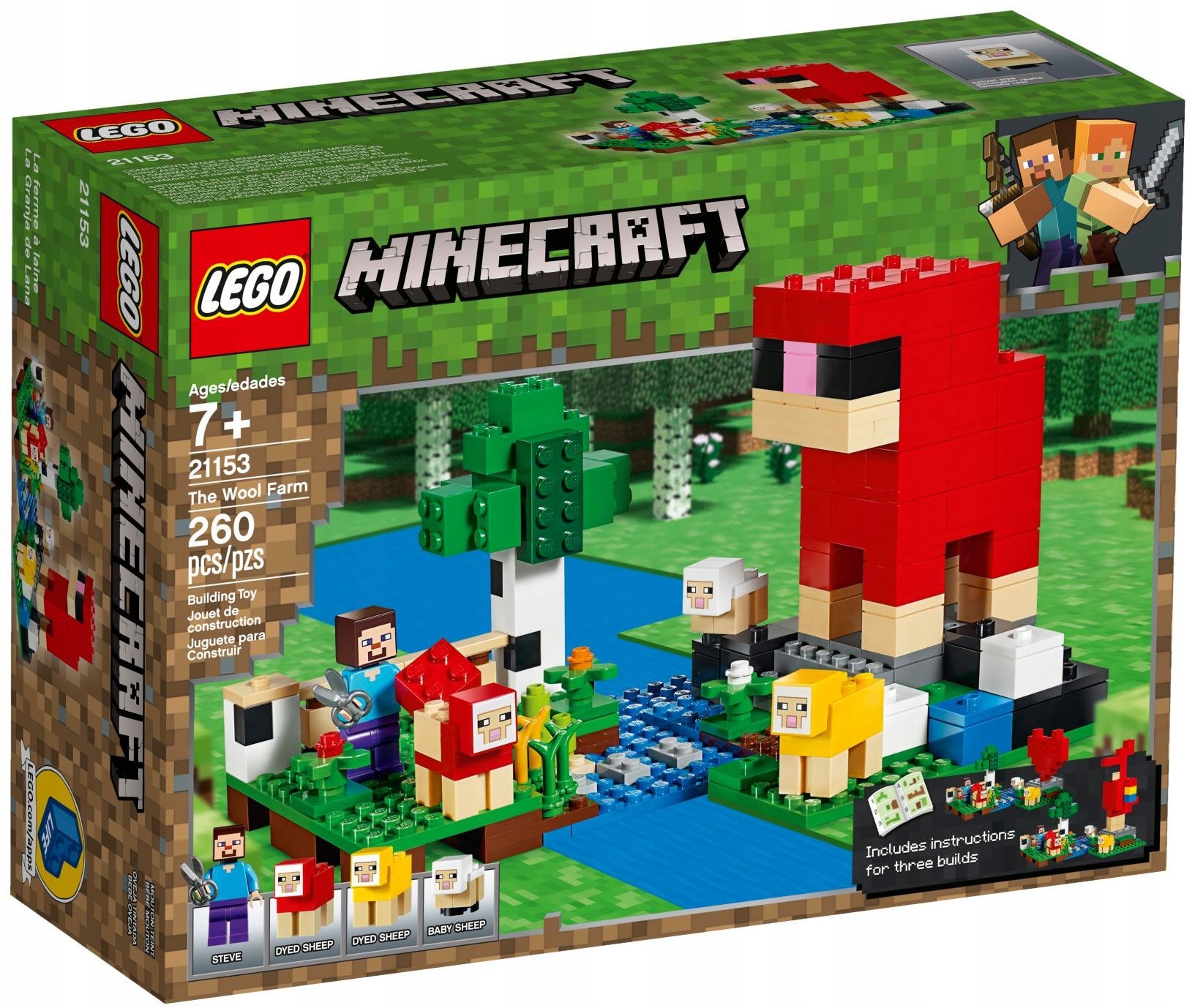 LEGO MINECRAFT 21153 HODOWLA OWIEC OWCA OWCE STEVE