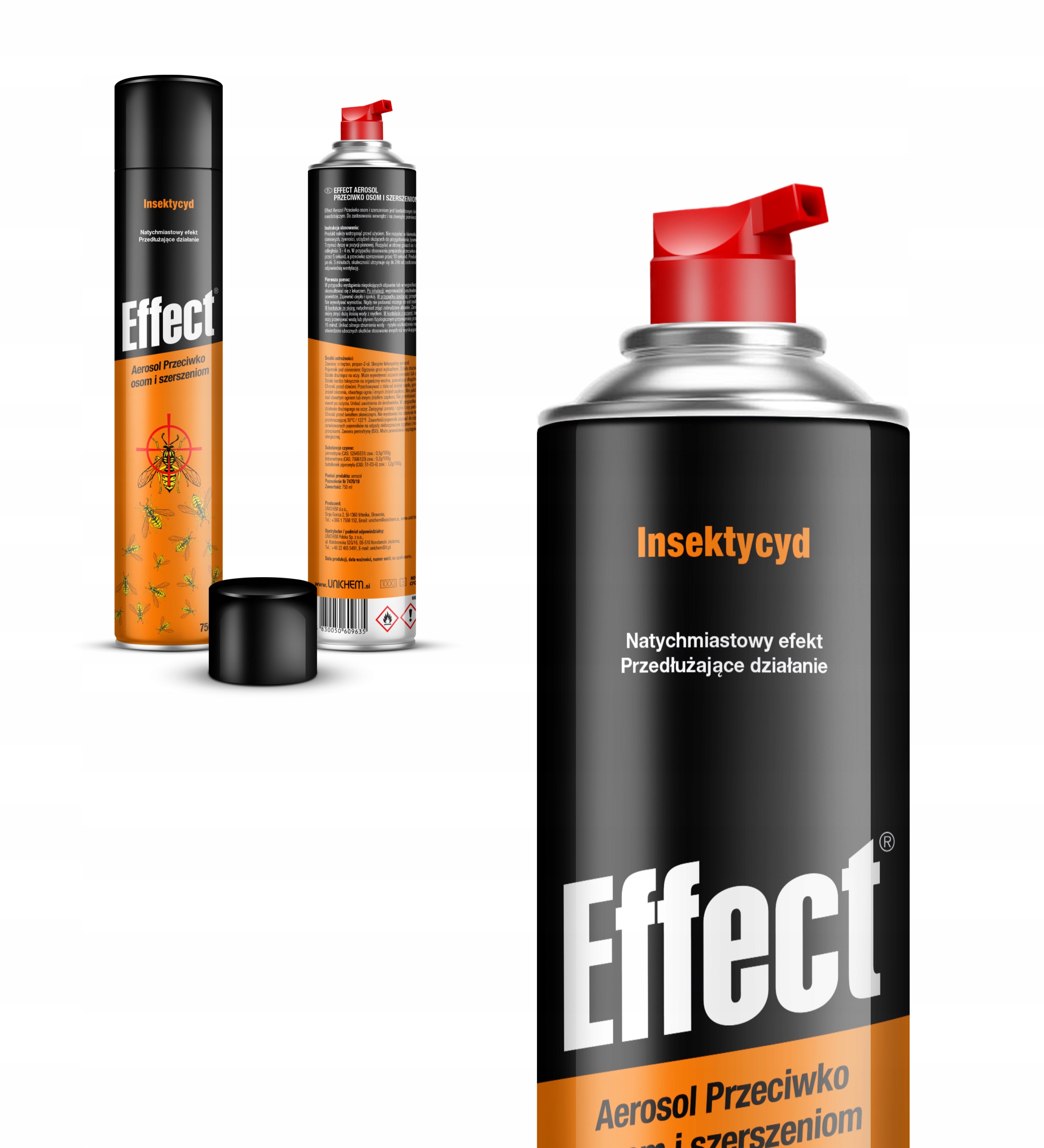 SPRAY ŚRODEK PREPARAT OPRYSK NA SZERSZENIE OSY GNIAZDA EFFECT 750ML (2 SZT) Zastosowanie przeciwko osom