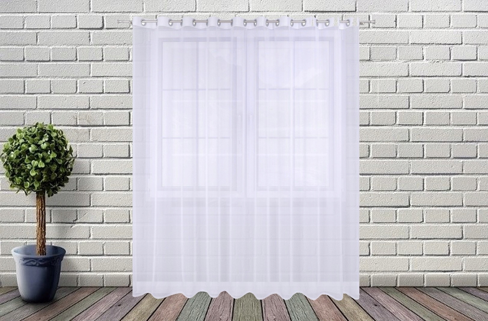 FIRANKA WOAL ZASŁONY PRZELOTKI TAŚMA 600x250cm Wzór gładki