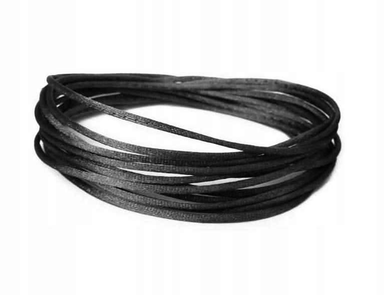 S01 2-2,5mm Sznurek satynowy 5m Czarny topliwy