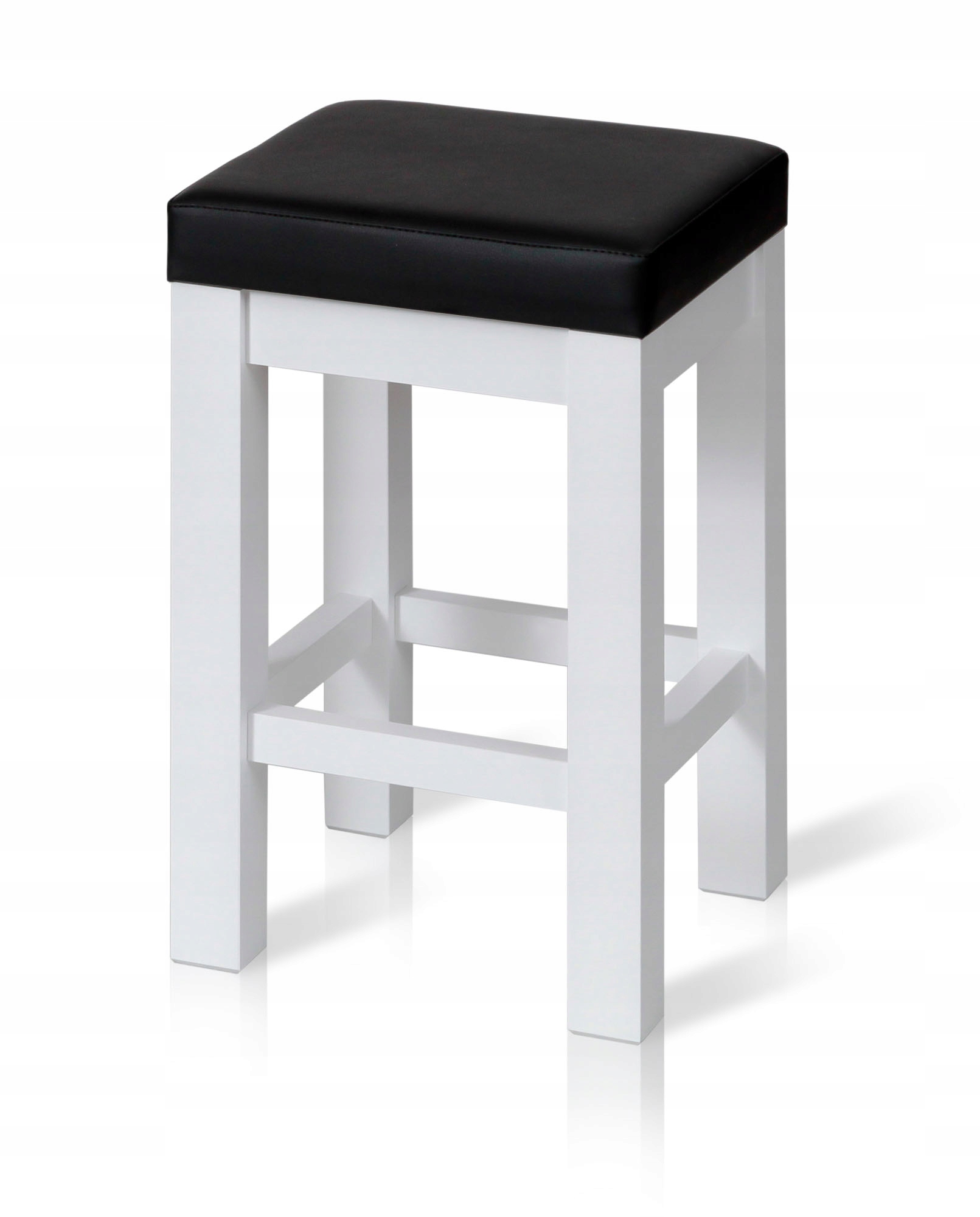 Taboret Ergo miękki z poprzeczkami biały lakier