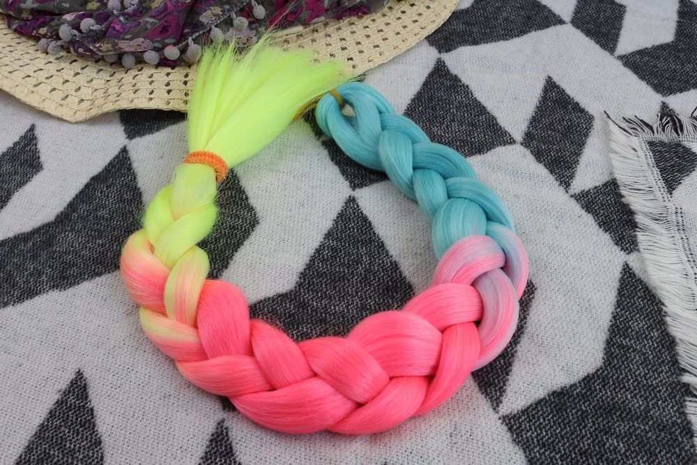 Włosy SYNTETYCZNE do warkoczyków KOLOROWE warkoczyki DOCZEPIANE WŁOSY ombre Marka Luvu