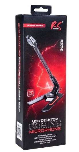 Mikrofon gamingowy do komputera USB LED streaming Marka NanoRS