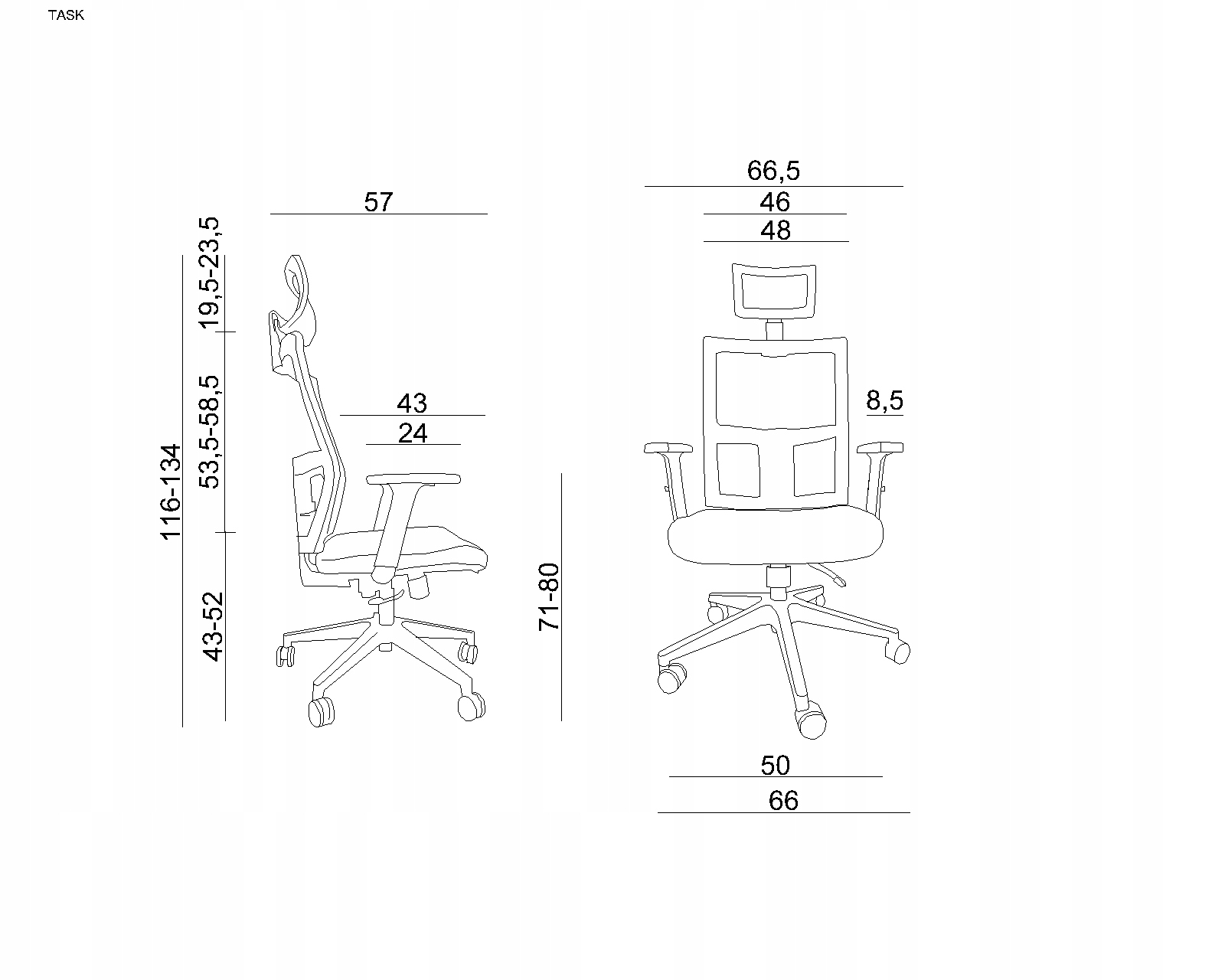Fotel ergonomiczny Task obrotowy SIATKA Unique Marka Unique