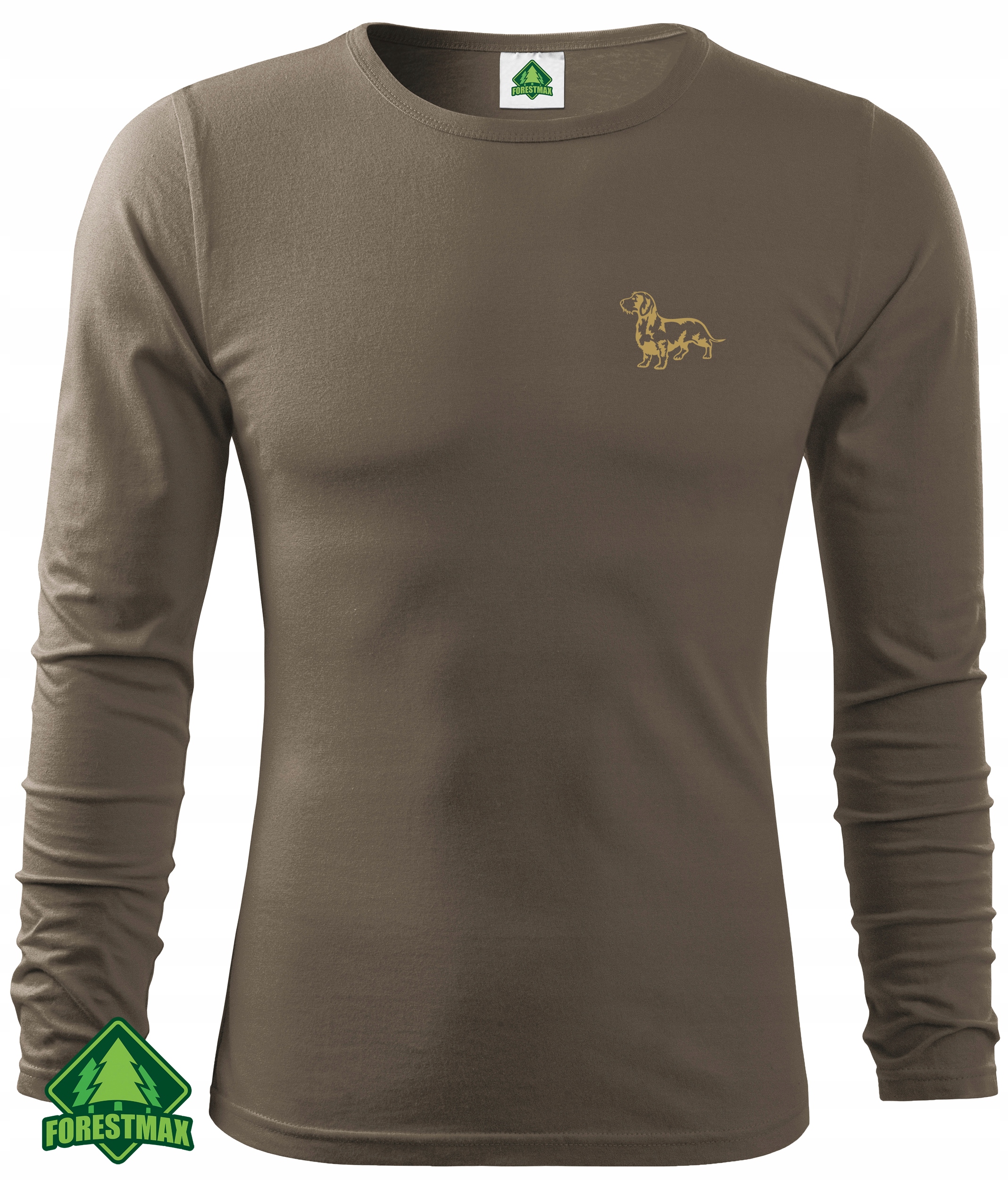 BRĄZOWA KOSZULKA DŁUGI RĘKAW JAMNIK SZORSTKOWŁOSY Marka inna