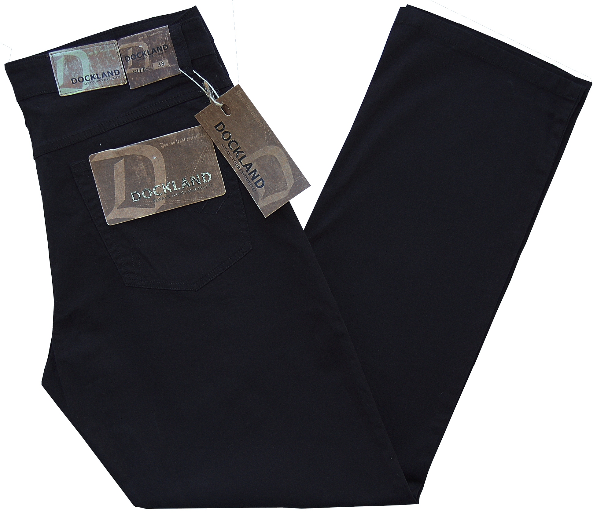 

spodnie Dockland Czarne letnie W41 pas 100 cm