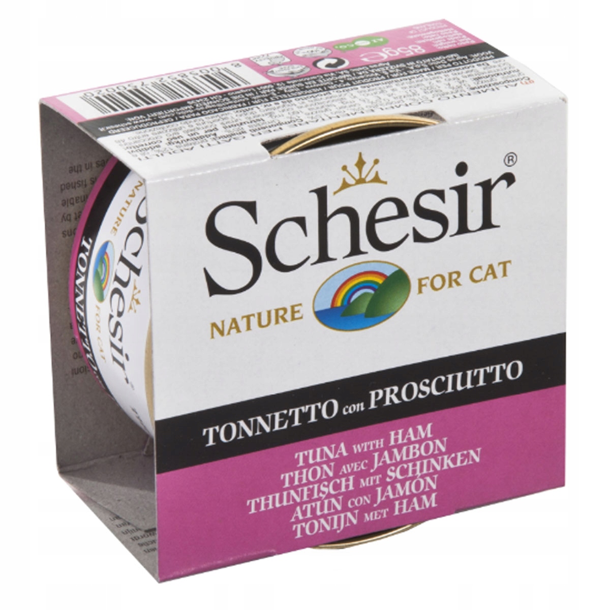 Schesir pro kočky Adult v želé s tuňákem a šunkou 85 g
