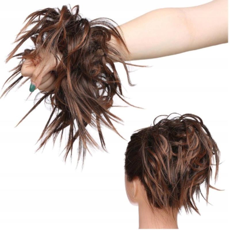 

Doczepiany Kok na gumce Gęsty treska Dopinka Włosy