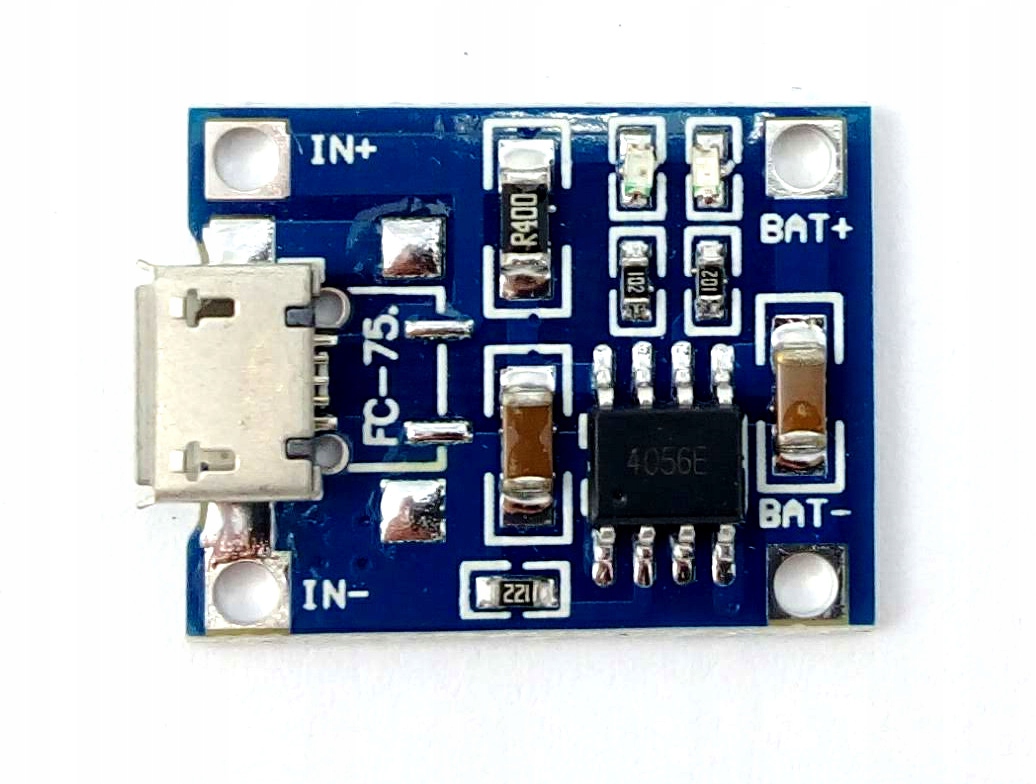 Ładowarka microUSB 1000mA Li-pol 1S (3,7V) T4056 Producent WKS
