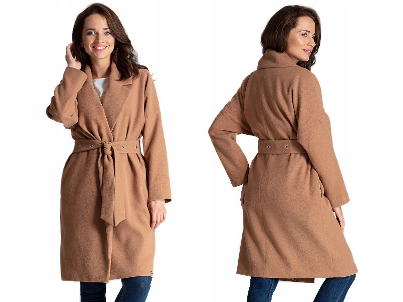 

niezapinany Płaszcz damski Wiązany 40/42 L/XL
