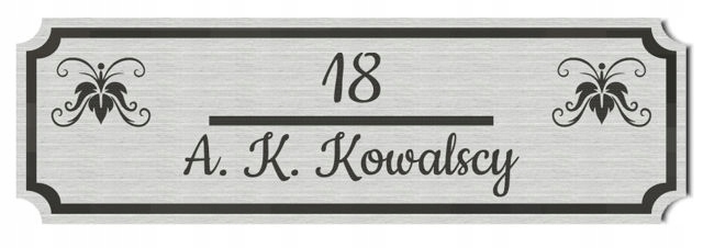 GRAWEROWANA TABLICZKA NUMER NA DRZWI SREBRNA XD70