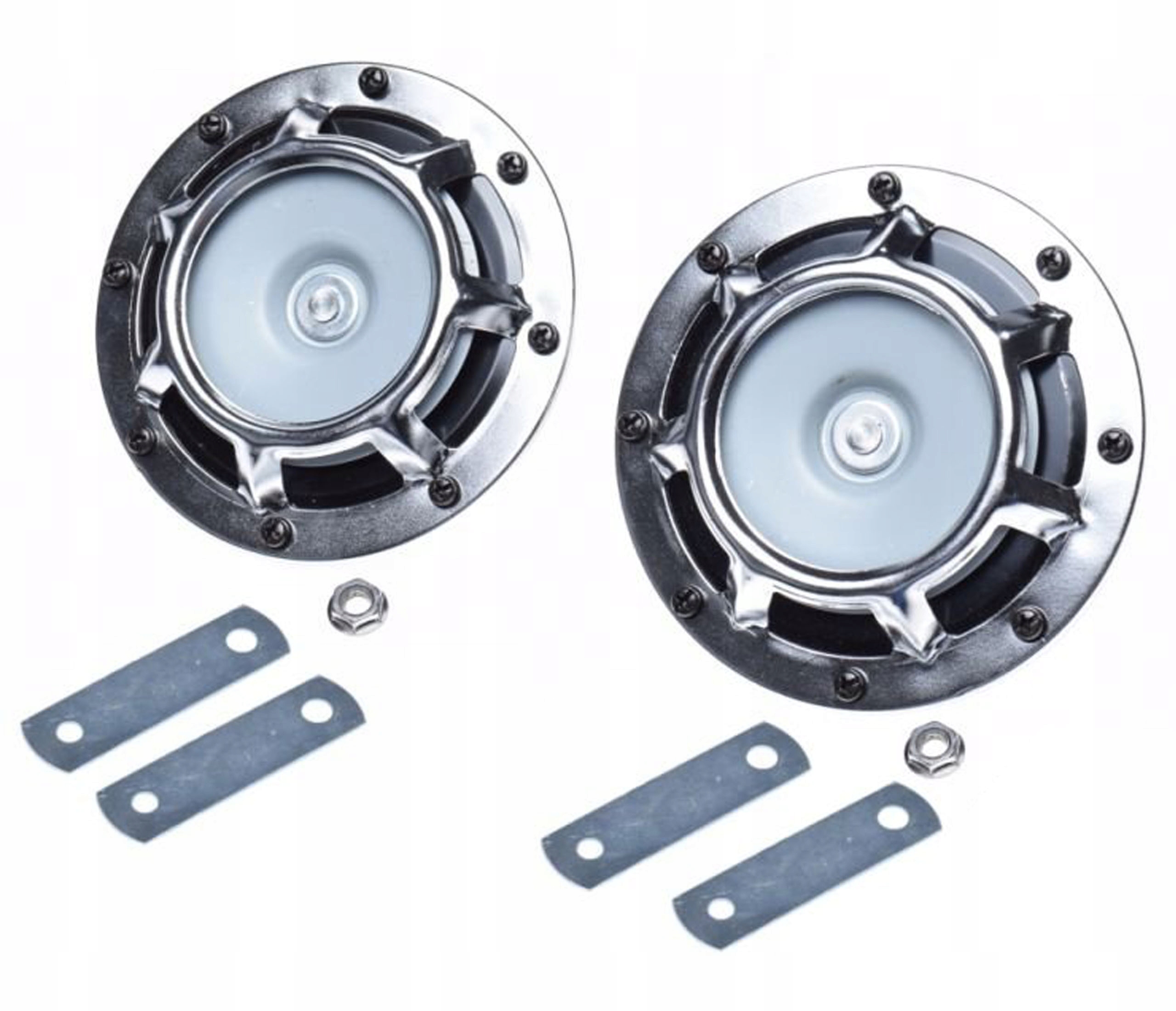 SYGNAŁ DŹWIĘKOWY KLAKSON CHROM DUŻY 2 SZT 12V Producent inny