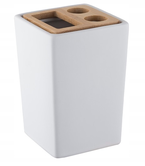 POJEMNIK NA SZCZOTECZKI PURE BIAŁY 06578 PORCELANA
