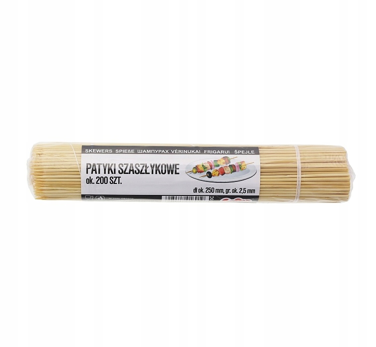 

Patyczki do Szaszłyków Grill Patyki 25cm, 200 szt.