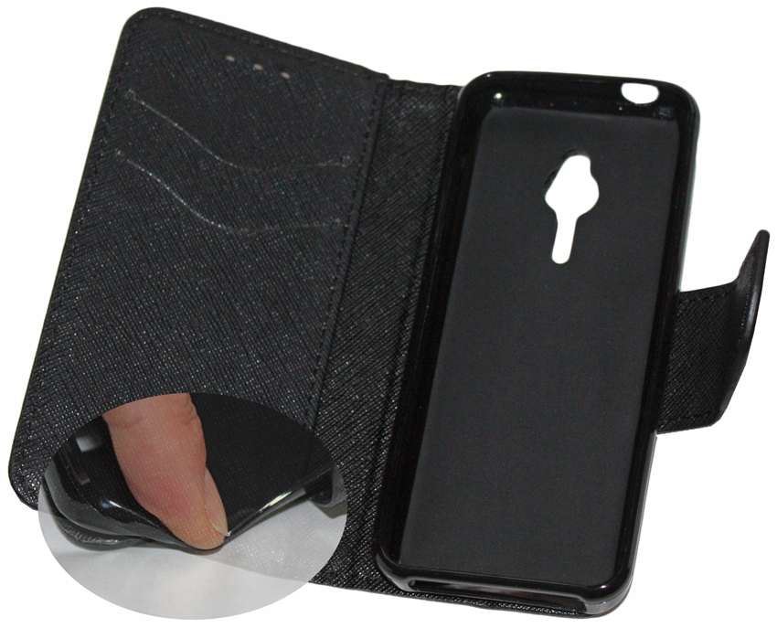 ETUI BOOK SMART FANCY NOKIA 230 DUAL SIM / CZARNE Materiał skóra ekologiczna