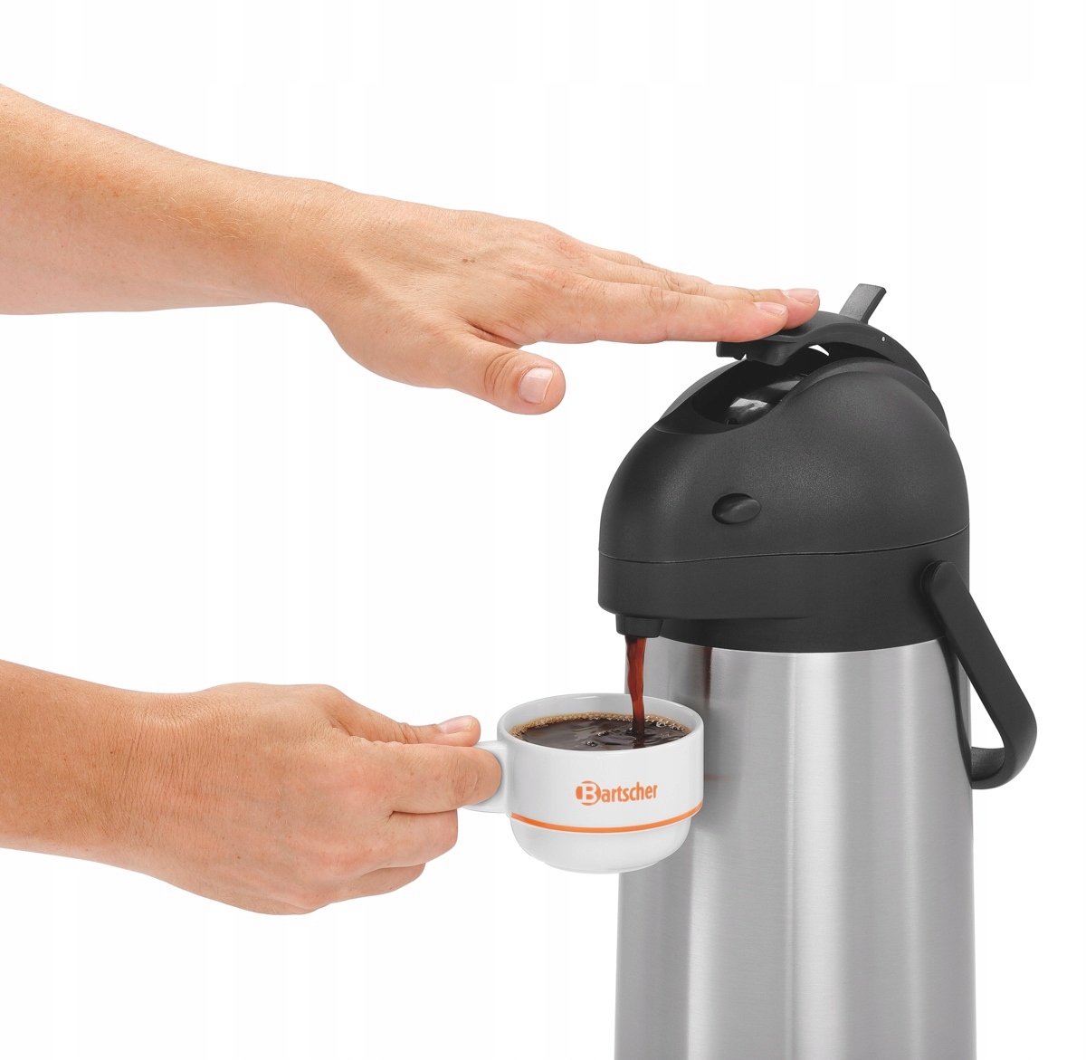 TERMOS STOŁOWY DWUŚCIANKOWY 1,9L POMPKA BARTSCHER Kolor srebrny