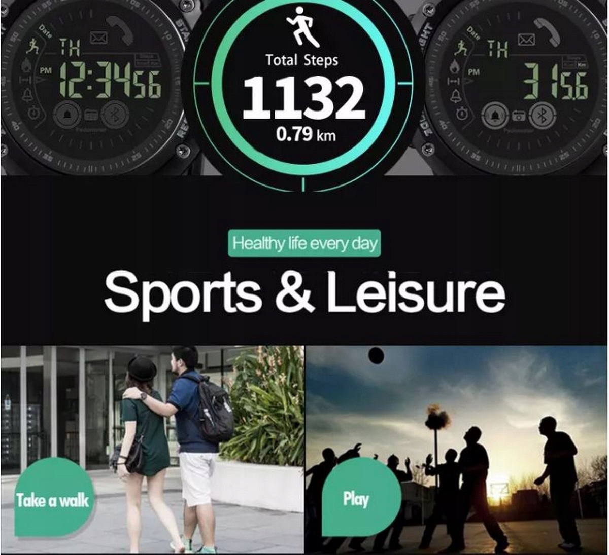 SMARTWATCH ZEGAREK WODOODPORNY SPORTOWY PR1-2 BT Transmisja danych 5G