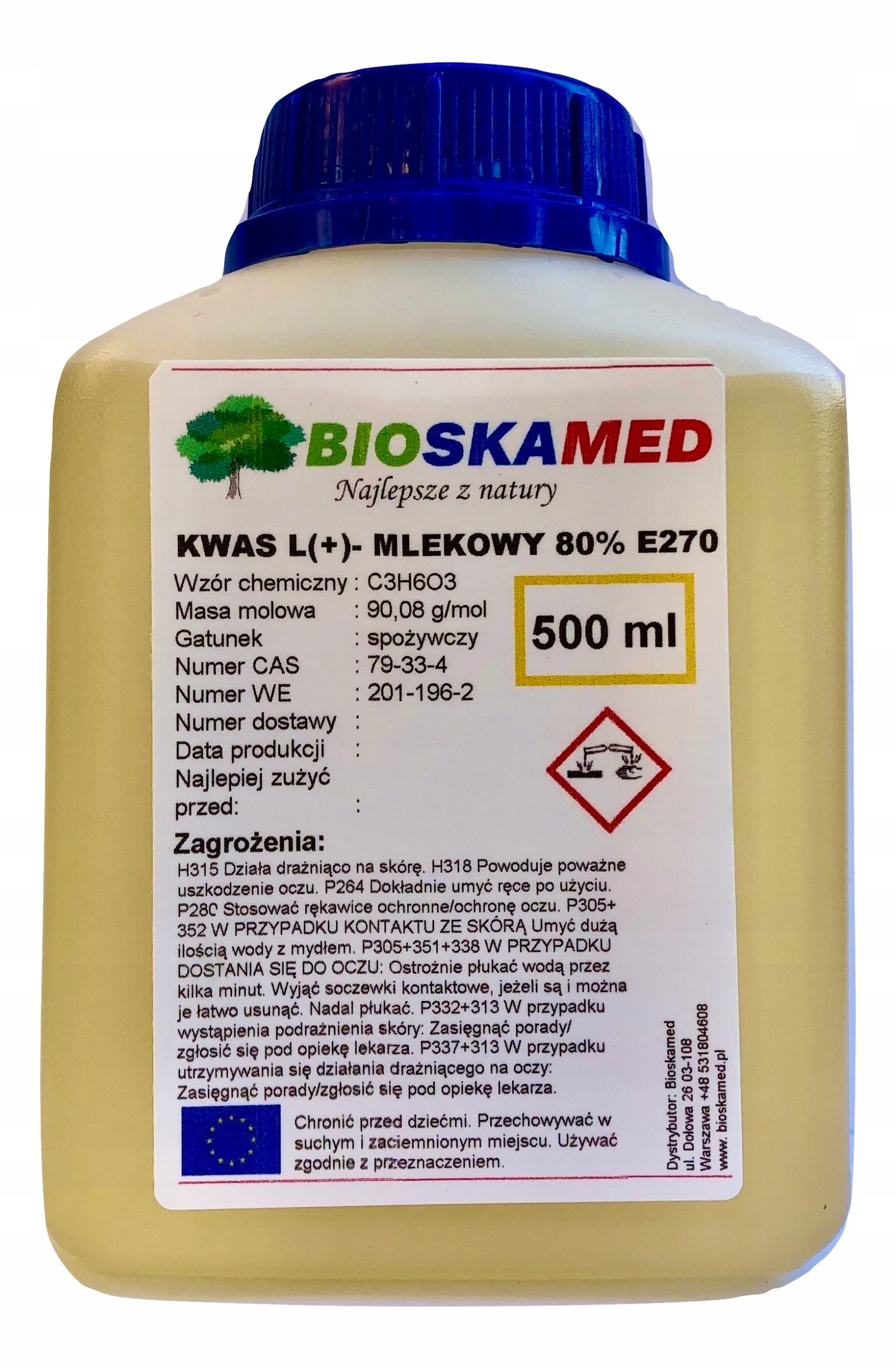 KWAS MLEKOWY 80% 500 ml Spożywczy BIOSKAMED