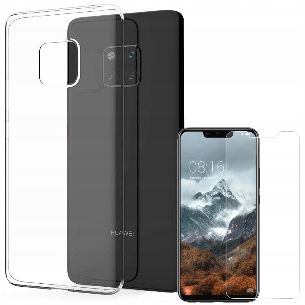 

Etui Silikonowe Elastyczne Mate 20 Pro + Szkło